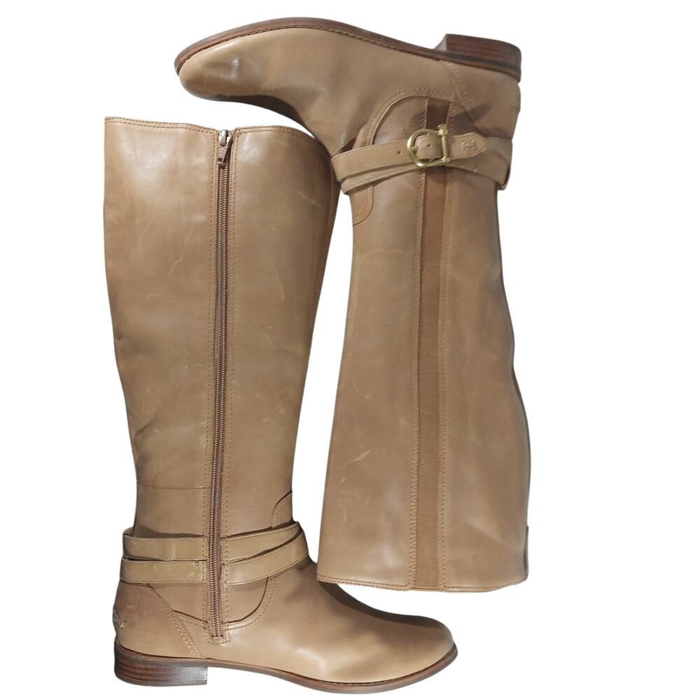 NWOT- FLAWED! SPERRY TOPSIDER! FAWN BEIGE/TAN GENUINE LEATHER BOOTS! SZ 9.5M - Picture 7 of 13